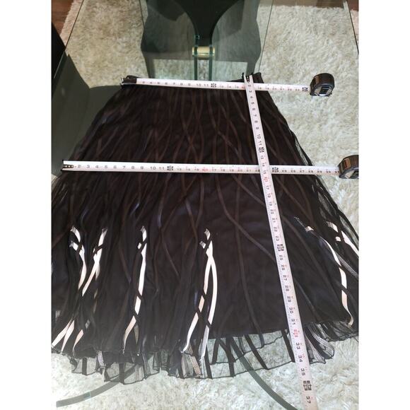 ModeLia Straight Skirt Womens Size 3XL Black Chiffon Lined Layered Side Zip - Picture 8 of 13